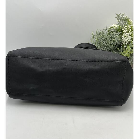 Tory Burch York Buckle Black Saffiano Leather Gold Tone Hardware Bucket Tote Bag - Picture 14 of 16